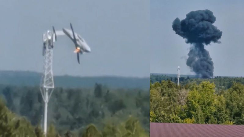 Letadlo začalo hořet a nedaleko Moskvy se zřítilo